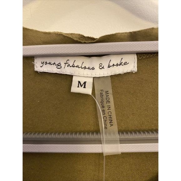 Young Fabulous & Broke Women Green Long Sleeve T-Shirt Sz Medium - Picture 4 of 7